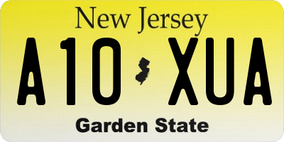 NJ license plate A10XUA