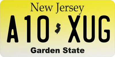 NJ license plate A10XUG
