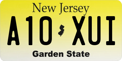 NJ license plate A10XUI