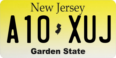NJ license plate A10XUJ