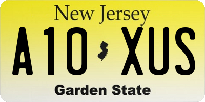 NJ license plate A10XUS