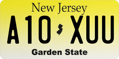 NJ license plate A10XUU