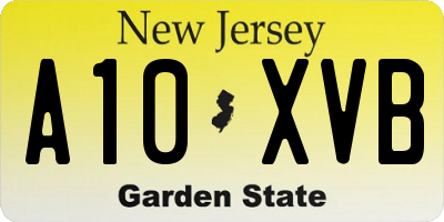 NJ license plate A10XVB