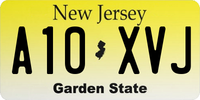 NJ license plate A10XVJ