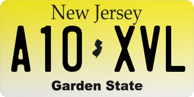 NJ license plate A10XVL