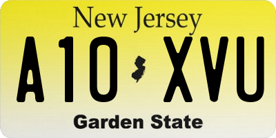 NJ license plate A10XVU