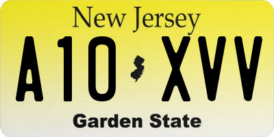 NJ license plate A10XVV