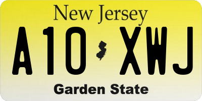 NJ license plate A10XWJ