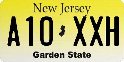 NJ license plate A10XXH