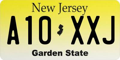 NJ license plate A10XXJ