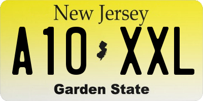 NJ license plate A10XXL