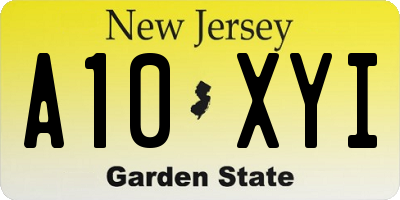 NJ license plate A10XYI