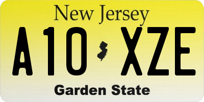 NJ license plate A10XZE