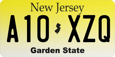 NJ license plate A10XZQ