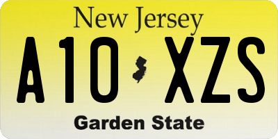 NJ license plate A10XZS