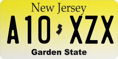 NJ license plate A10XZX