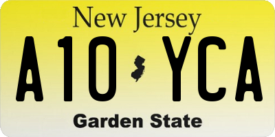 NJ license plate A10YCA