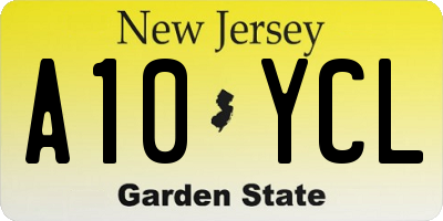 NJ license plate A10YCL
