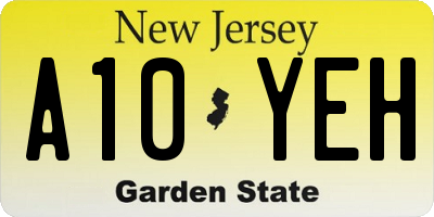 NJ license plate A10YEH