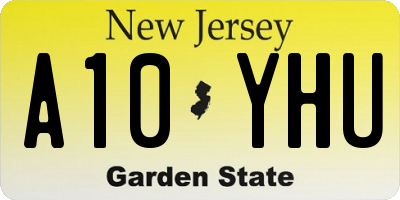 NJ license plate A10YHU