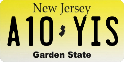 NJ license plate A10YIS
