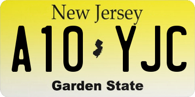 NJ license plate A10YJC