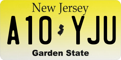 NJ license plate A10YJU