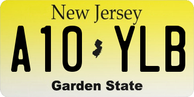 NJ license plate A10YLB