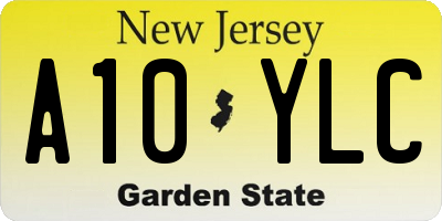 NJ license plate A10YLC