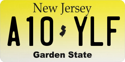 NJ license plate A10YLF