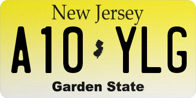 NJ license plate A10YLG