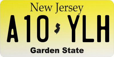 NJ license plate A10YLH