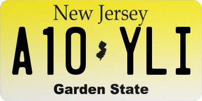 NJ license plate A10YLI
