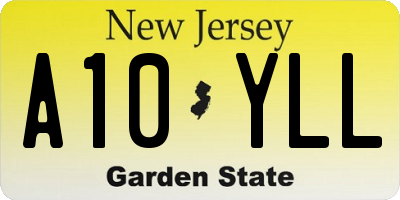 NJ license plate A10YLL