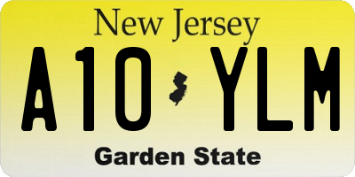 NJ license plate A10YLM