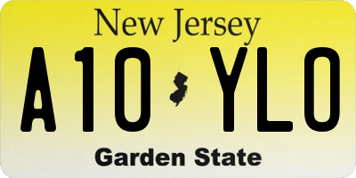 NJ license plate A10YLO