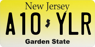 NJ license plate A10YLR