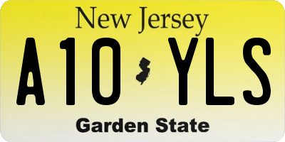 NJ license plate A10YLS