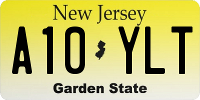 NJ license plate A10YLT