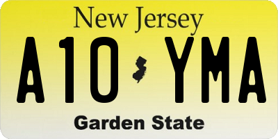 NJ license plate A10YMA