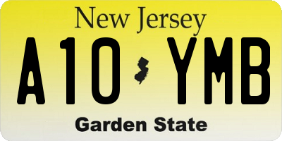 NJ license plate A10YMB