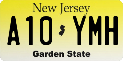 NJ license plate A10YMH