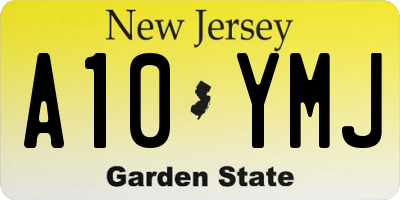 NJ license plate A10YMJ