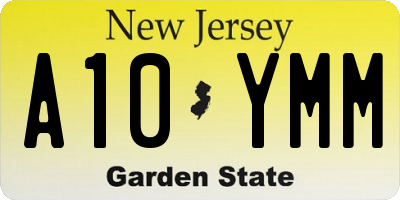 NJ license plate A10YMM