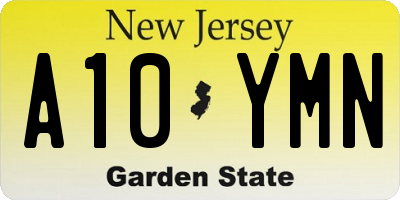 NJ license plate A10YMN