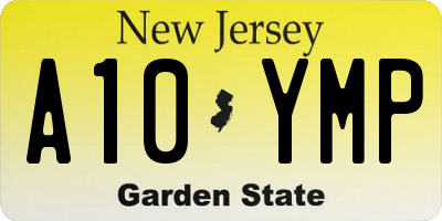 NJ license plate A10YMP