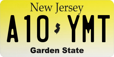 NJ license plate A10YMT