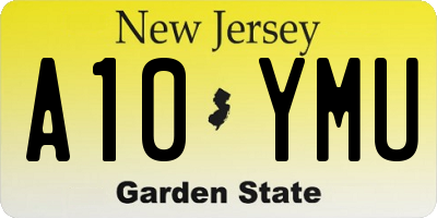 NJ license plate A10YMU