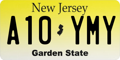 NJ license plate A10YMY