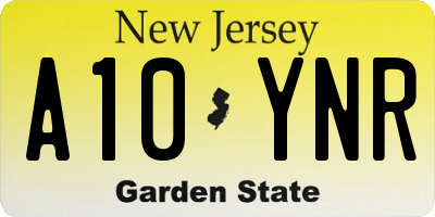 NJ license plate A10YNR